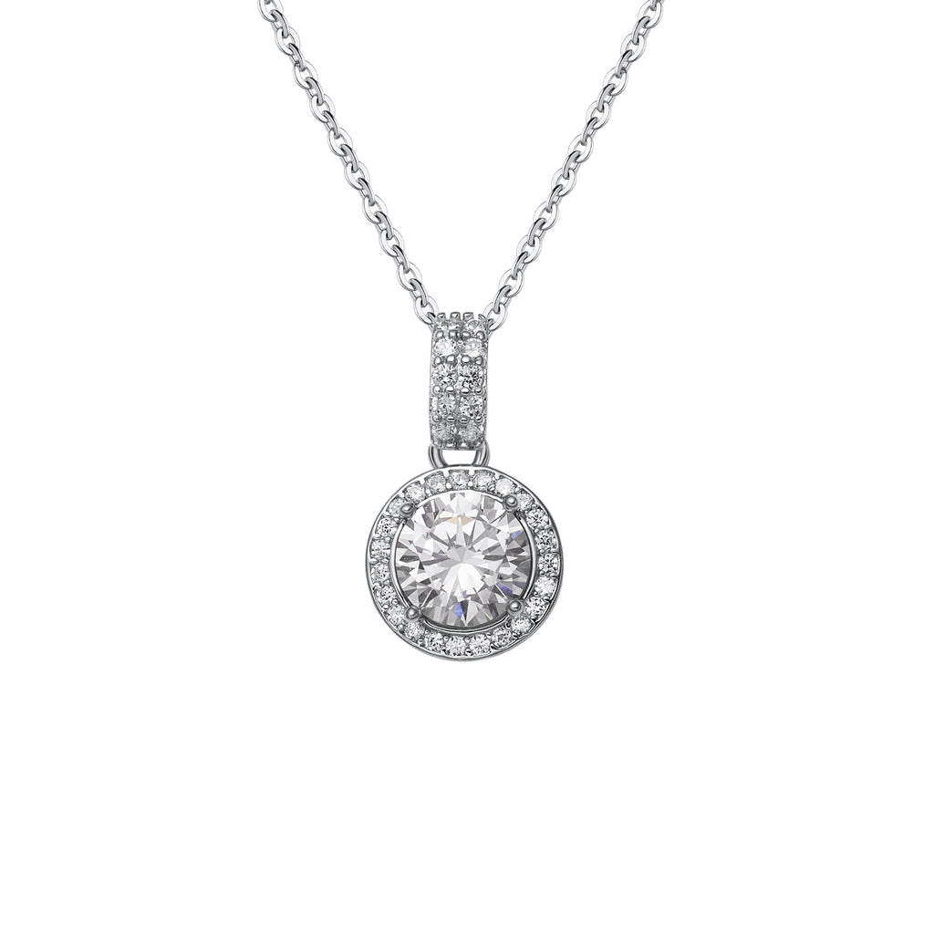 Damen Halskette mit funkelndem Kristallanhänger und elegantem Design Shop Nory