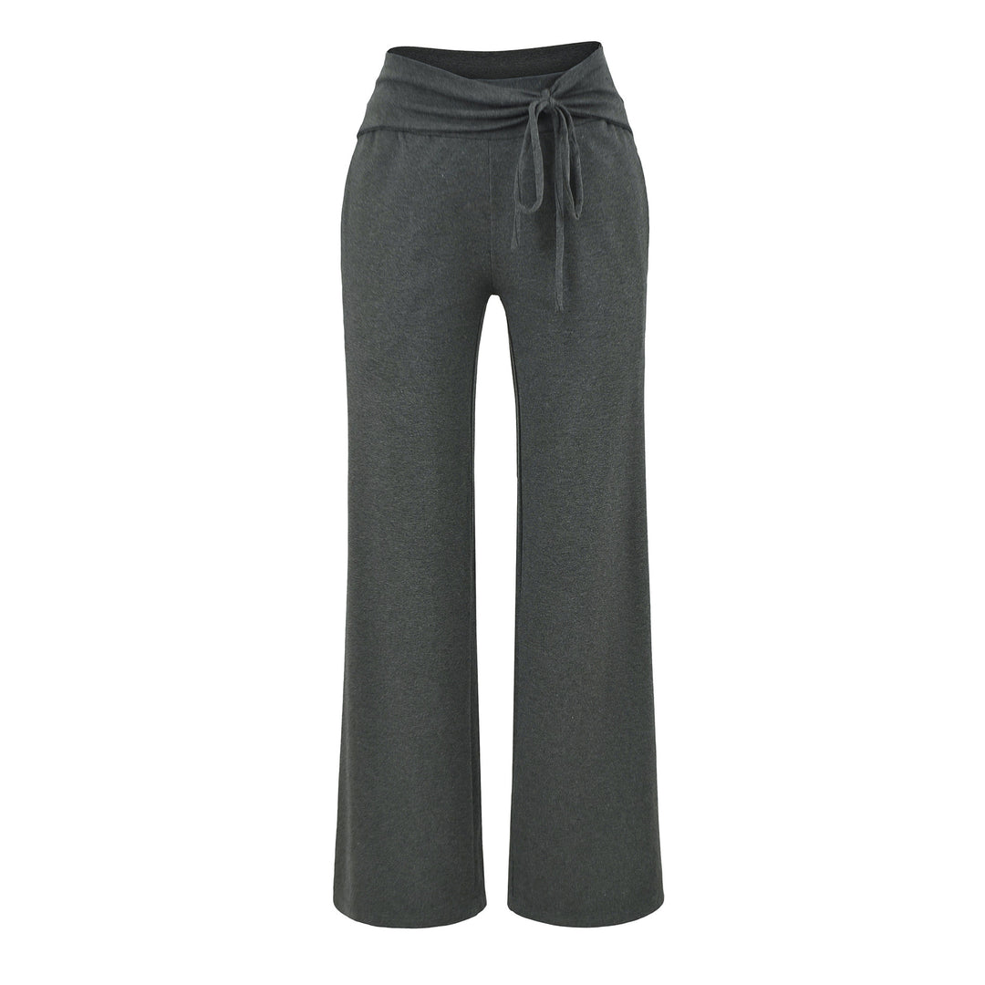 Damen Weite Jersey-Loungehose mit Umschlagbund und Tunnelzug Shop Nory