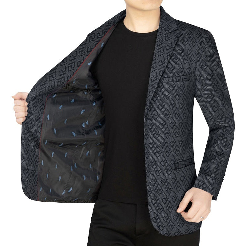 Herren Jacquard-Sakko mit geometrischer Struktur und teilgefüttertem Innenfutter Shop Nory