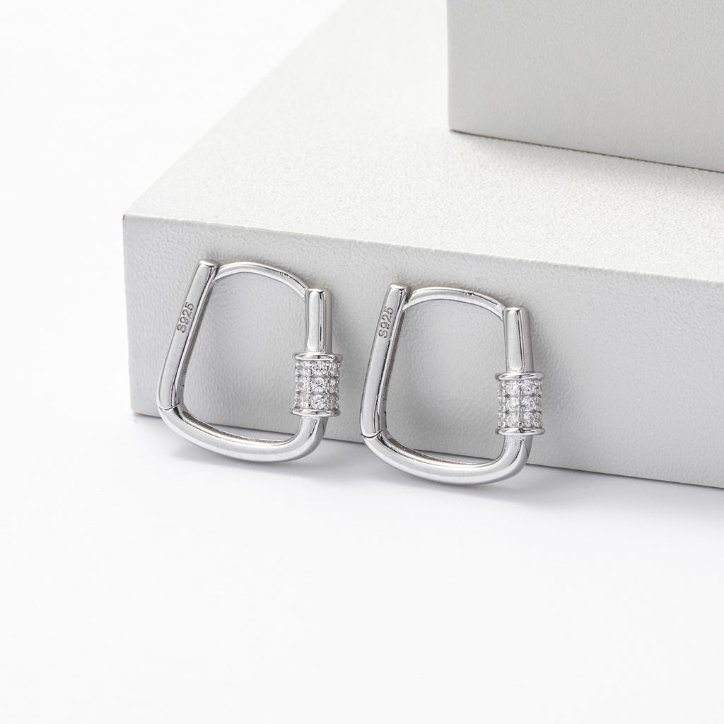 Damen Ohrhänger im modernen Design mit funkelnden 5A Zirkonen aus hochwertigem 925 Sterling Silber Shop Nory
