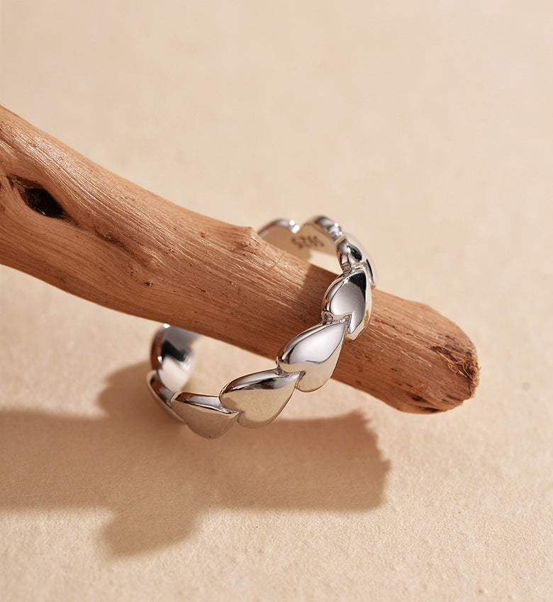 925 Sterling Silber Herzform Offene Ringe 925 Sterling Silber Ringe | Shop Nory