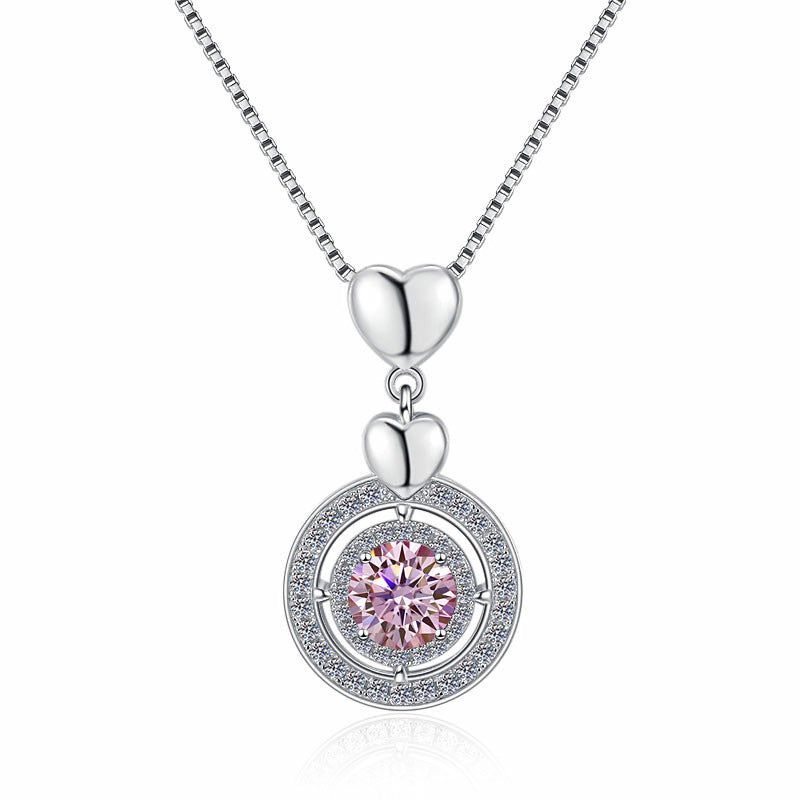 Damen Halskette mit herzförmigem Anhänger und funkelndem Kristalldesign Shop Nory