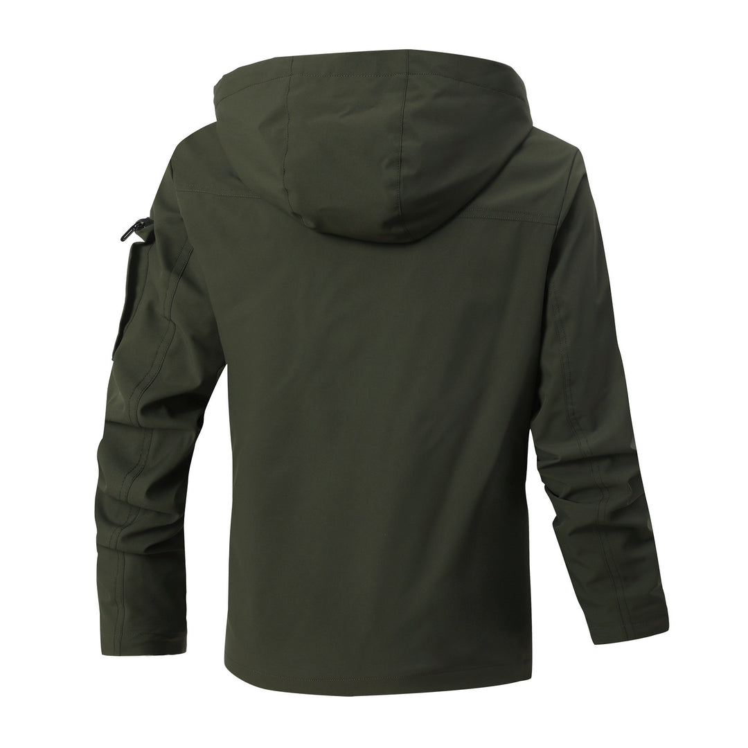 Herren Outdoor-Parka mit karierter Innenfütterung, Kapuze und Multifunktionstaschen Shop Nory