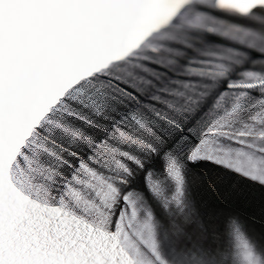 Herren lässige Hose mit elastischem Bund und Kordel schmal zulaufend Nadelstreifenoptik Shop Nory