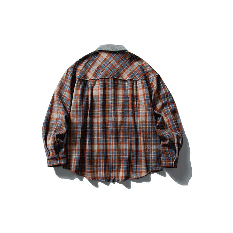 Herren Relaxed-Fit Karo-Flanell Hemdjacke mit Cordbesatz Shop Nory