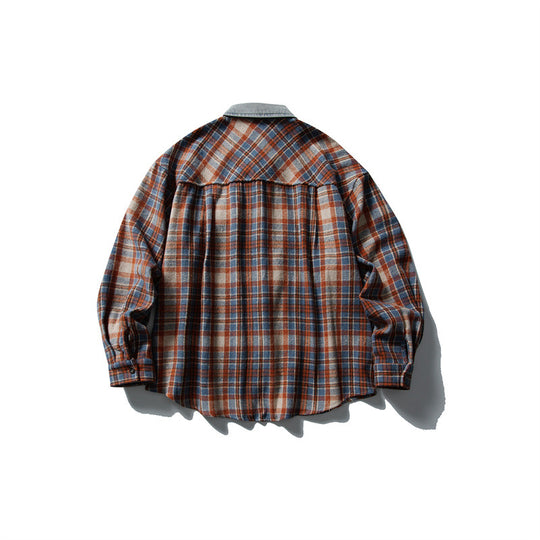 Herren Relaxed-Fit Karo-Flanell Hemdjacke mit Cordbesatz Shop Nory