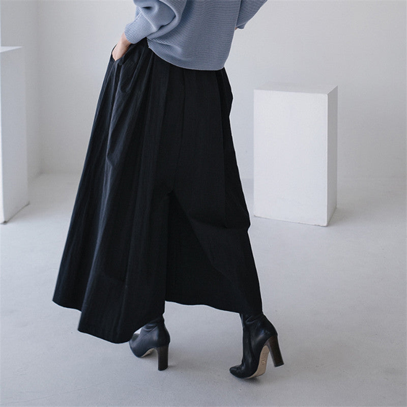 Damen Weite Palazzohose mit Wickeloptik und Bindegürtel Shop Nory