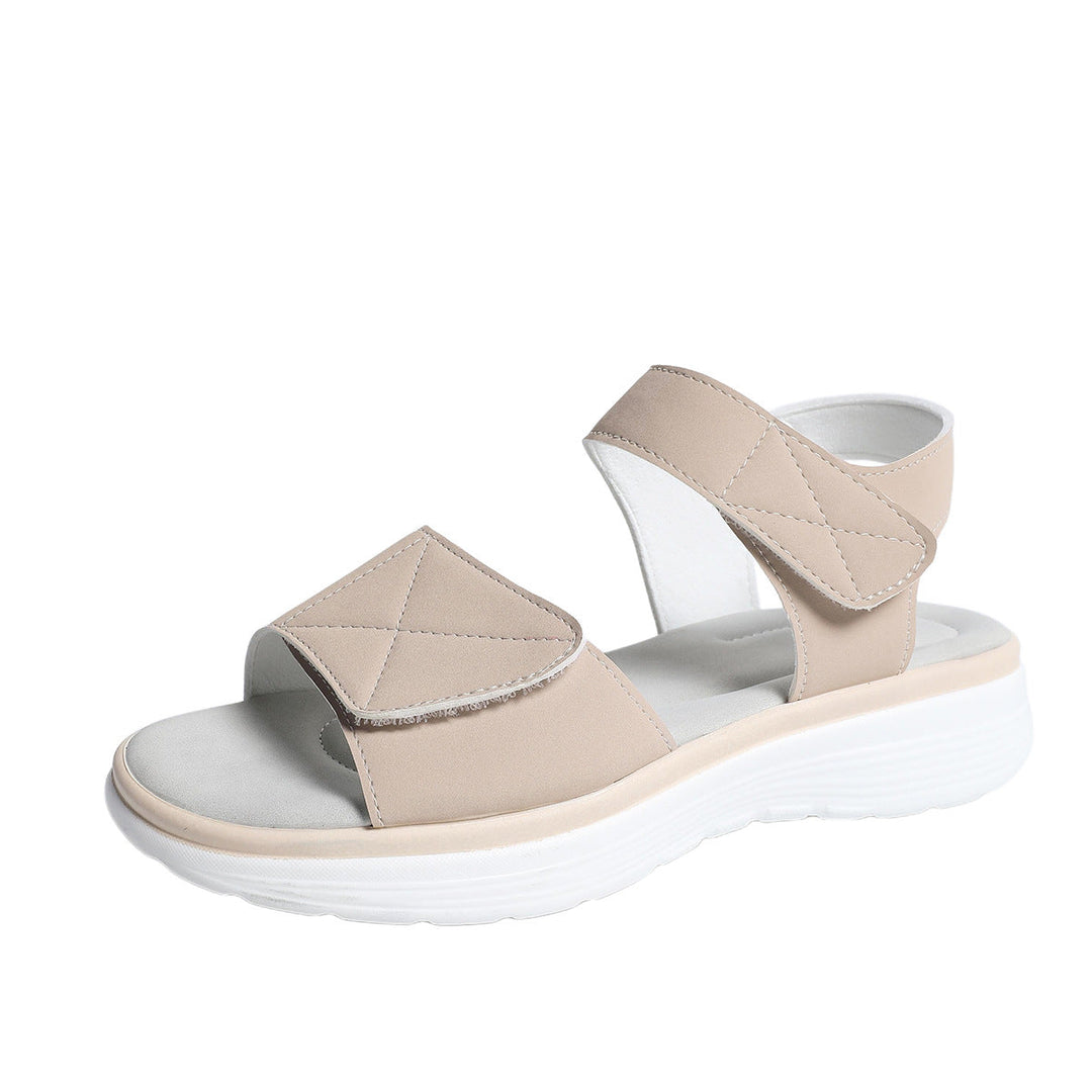 Damen Komfortable Sandalen mit elastischen Klettverschlüssen und Fußbett