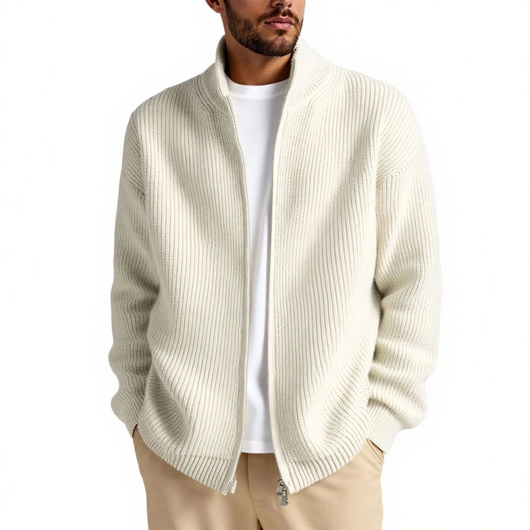 Herren Strickjacke mit hohem Kragen und praktischem Reißverschluss ShopNory