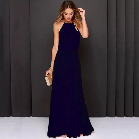 Damen Plissee-Abendkleid Rückenausschnitt Blouson-Top