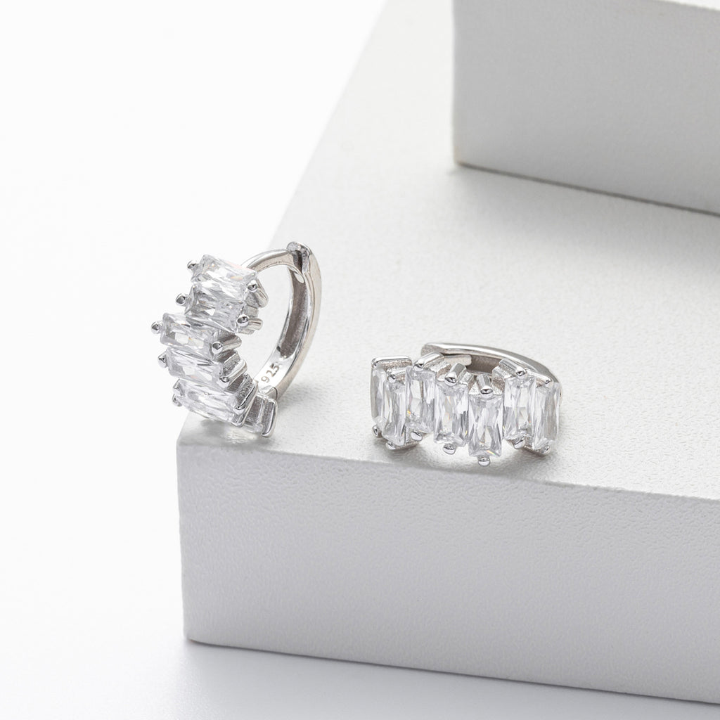 Damen Ohrstecker mit exquisite Zirkonsteinen und 925 Sterling Silber Shop Nory
