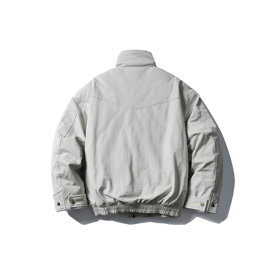 Herren Voluminöser Stehkragen-Bomber mit asymmetrischer Frontpatte und Taillen-Buckle Shop Nory