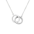 Damen Halskette mit doppeltem Ring-Anhänger und Zirkonia-Verzierungen Shop Nory