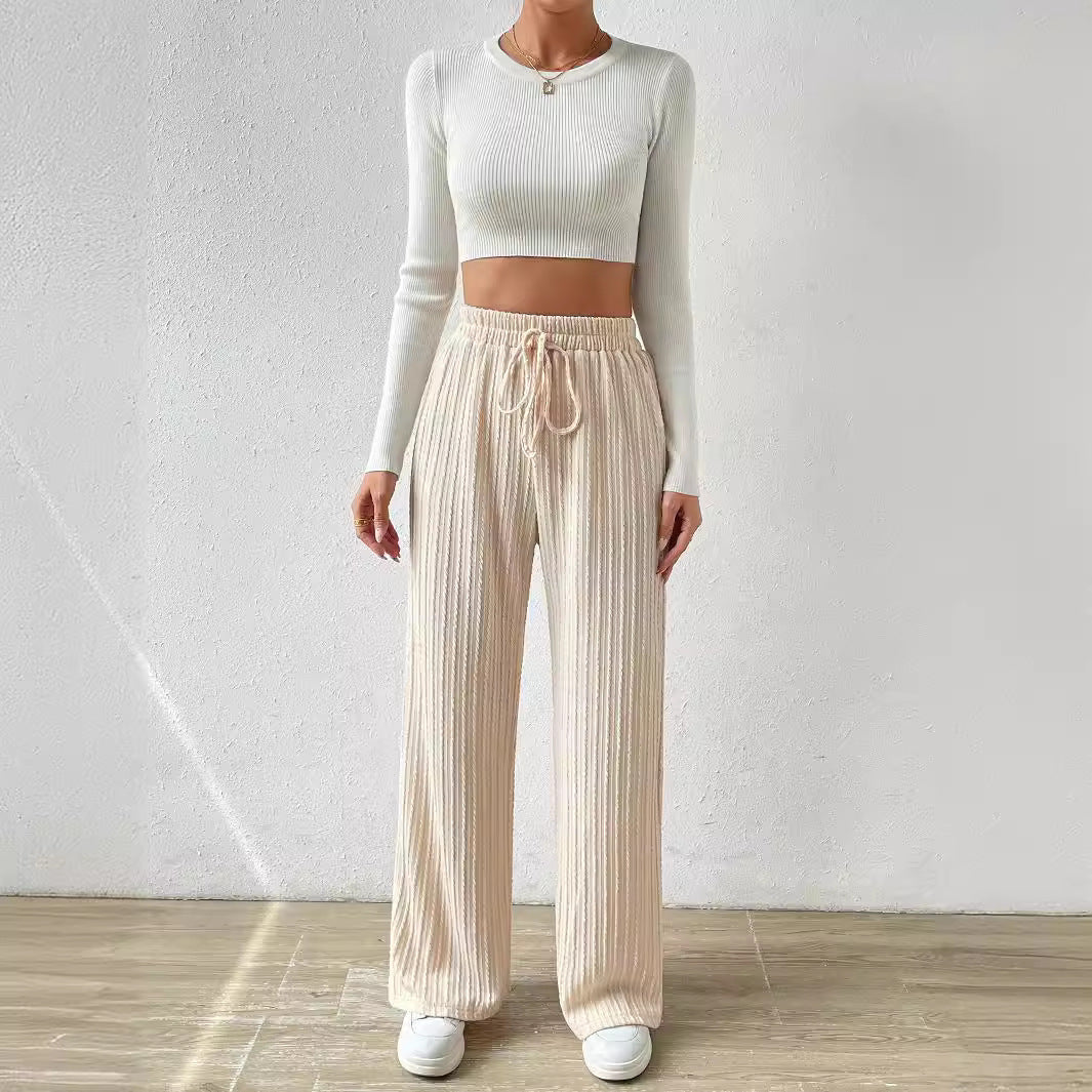 Damen Lässige Stretch-Hose mit elastischem Bund und praktischer Kordel