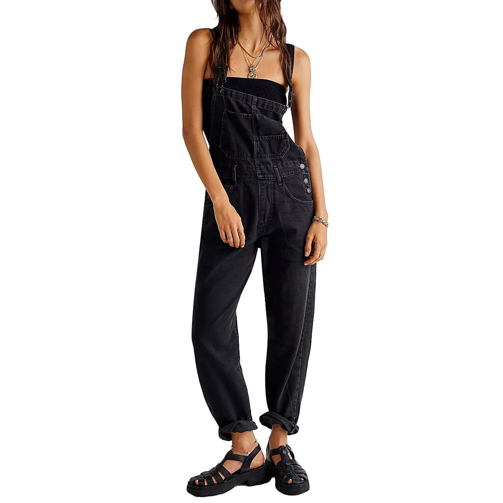 Damen Latzhose im lässigen Schnitt mit trendigen Details