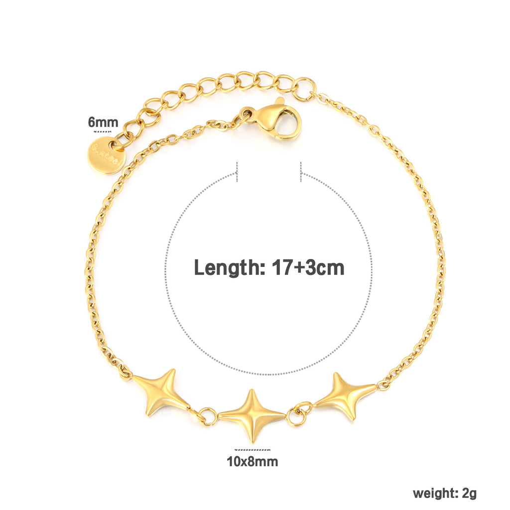 Damen Armband mit funkelnden Kristallen und zartem Kettendesign Shop Nory