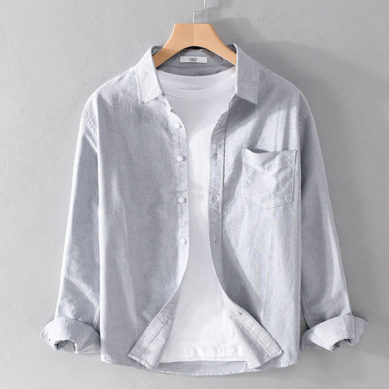 Herren Lässiges Baumwoll-Layering-Overshirt mit Kentkragen, Brusttasche und softem Twill-Finish Shop Nory