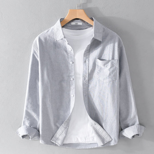 Herren Lässiges Baumwoll-Layering-Overshirt mit Kentkragen, Brusttasche und softem Twill-Finish Shop Nory