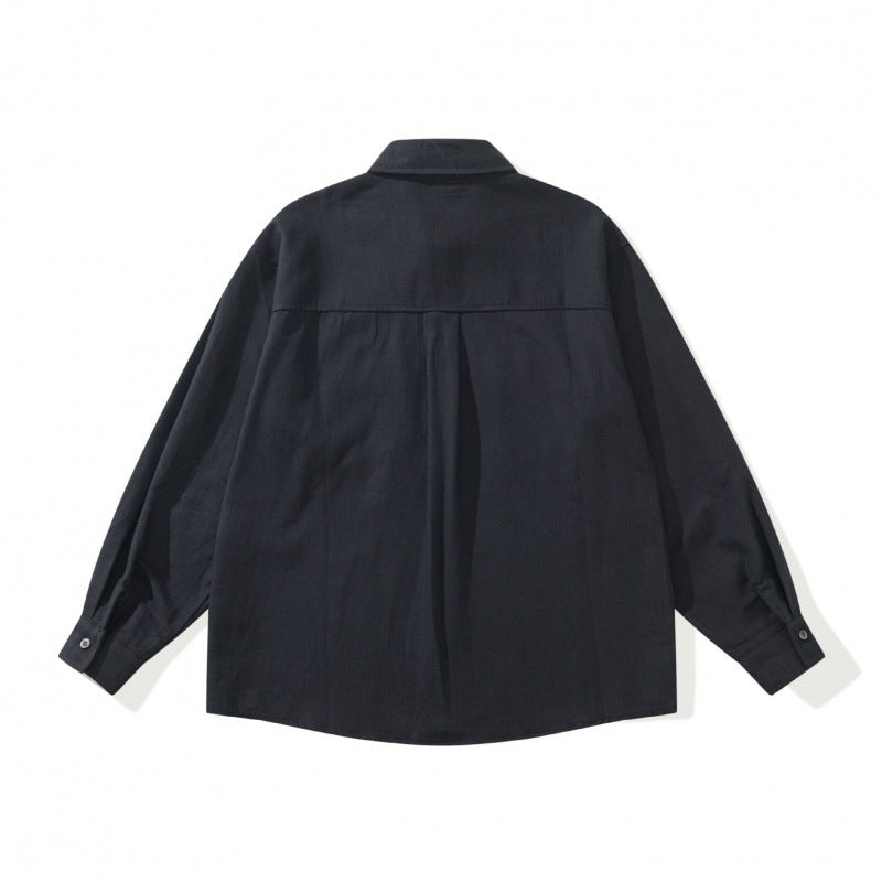 Unisex Boxy-Overshirtjacke im Utility‑Stil mit aufgesetzten Klappentaschen und Hemdkragen Shop Nory
