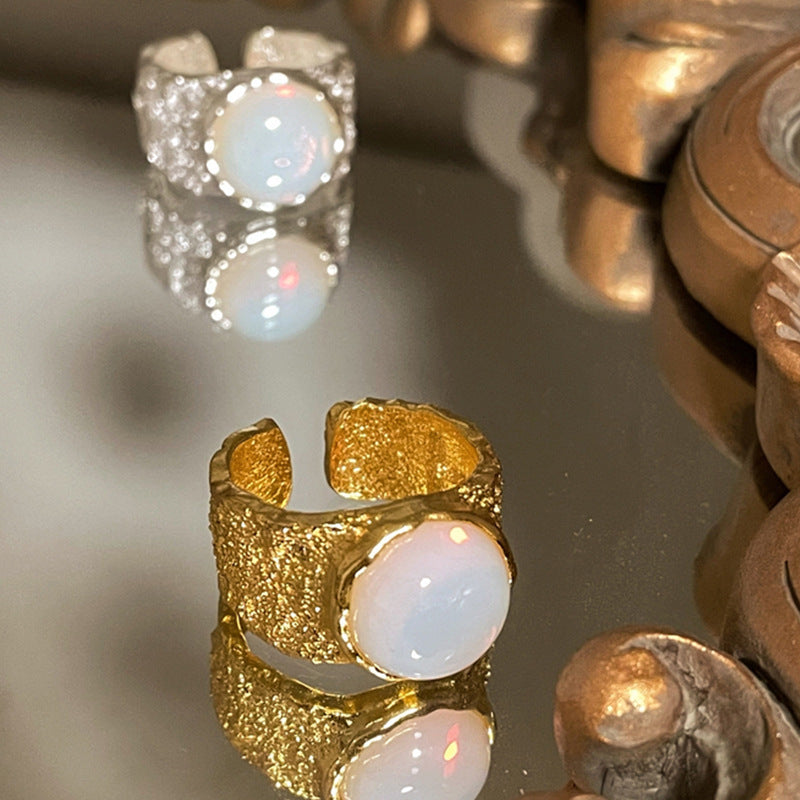 Damenring mit edlem Opal-Element und filigranem Silberdesign Shop Nory