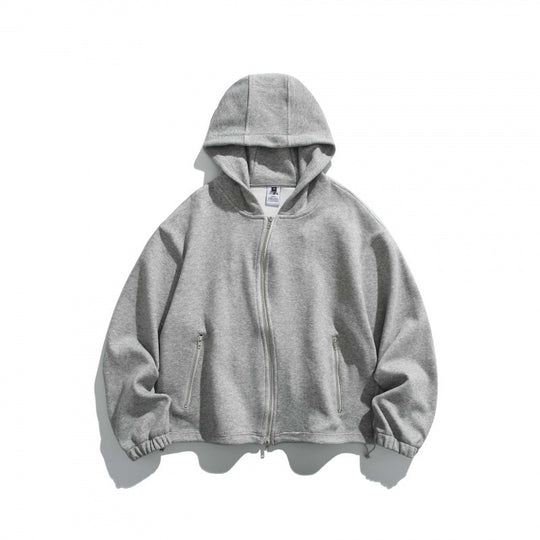 Unisex Oversize-Fleece-Zipjacke mit Kapuze, Zwei-Wege-Reißverschluss und verstellbarem Saum Shop Nory