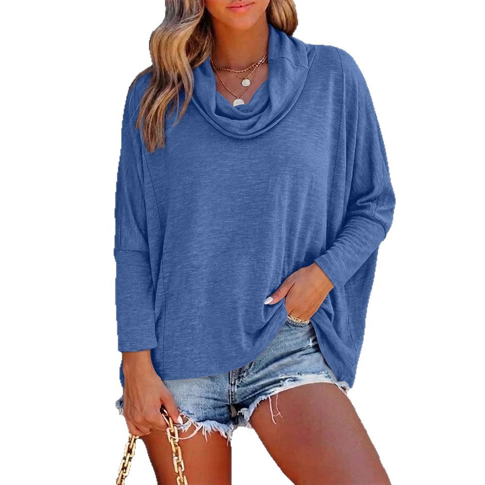 Damen Oversized Schalkragen-Longsleeve mit Fledermausärmeln Shop Nory