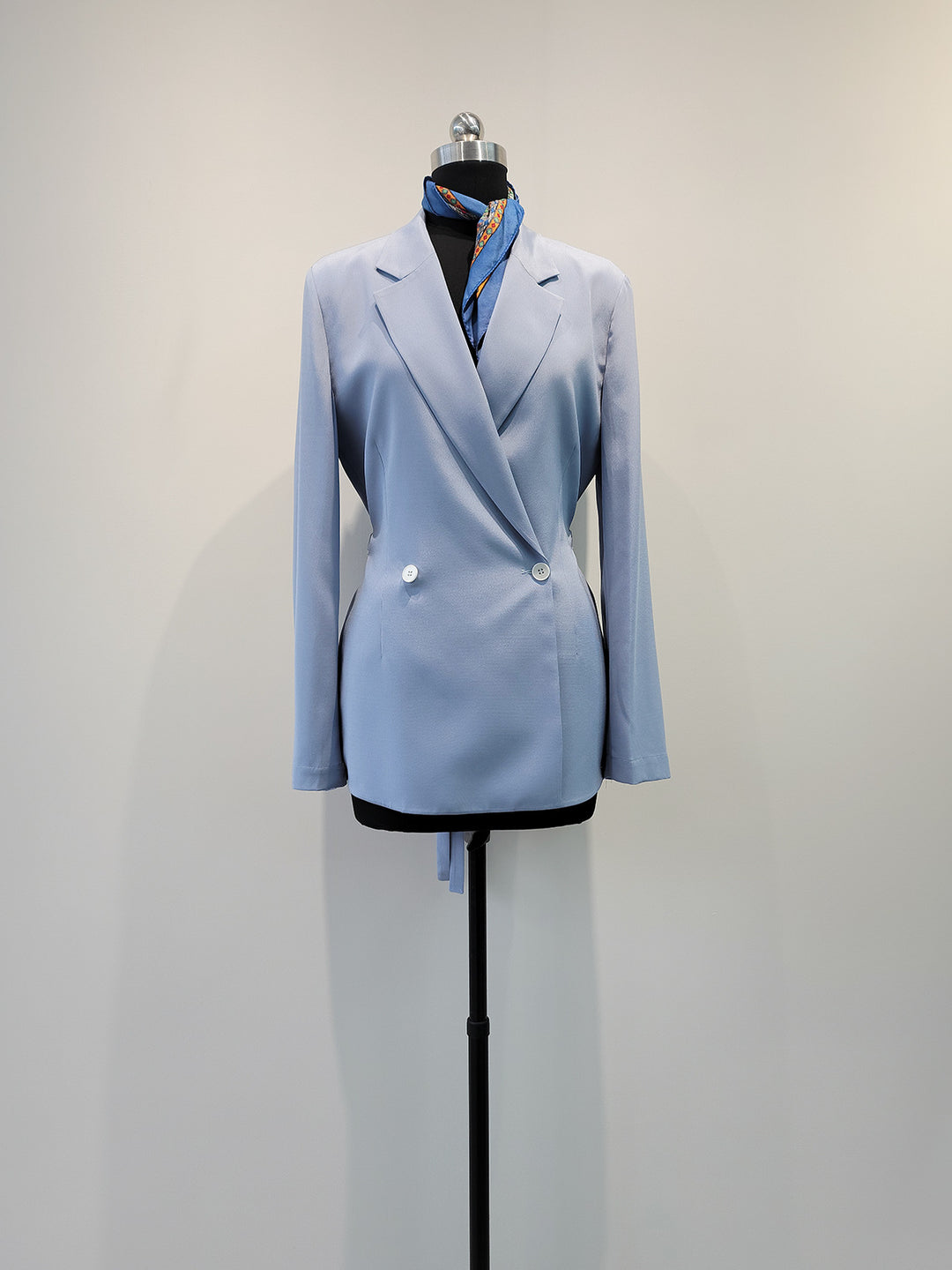 Damen Eleganter Satin Wickel-Blazer Shop Nory