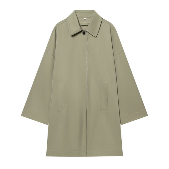 Damen Weitgeschnittener Cape‑Mantel mit verdeckter Knopfleiste und aufgesetzten Taschen Shop Nory