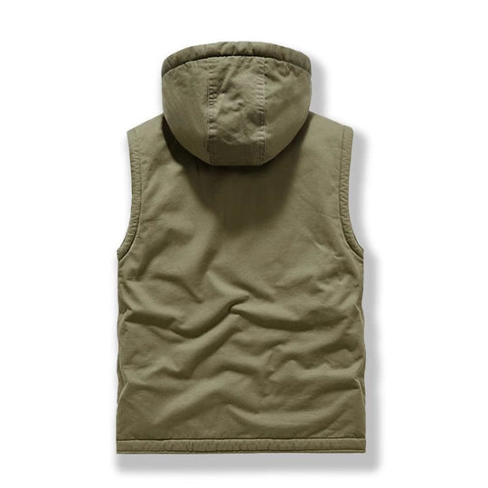 Herren Utility-Weste mit Kapuze, Teddyfutter und Multifunktionstaschen Shop Nory