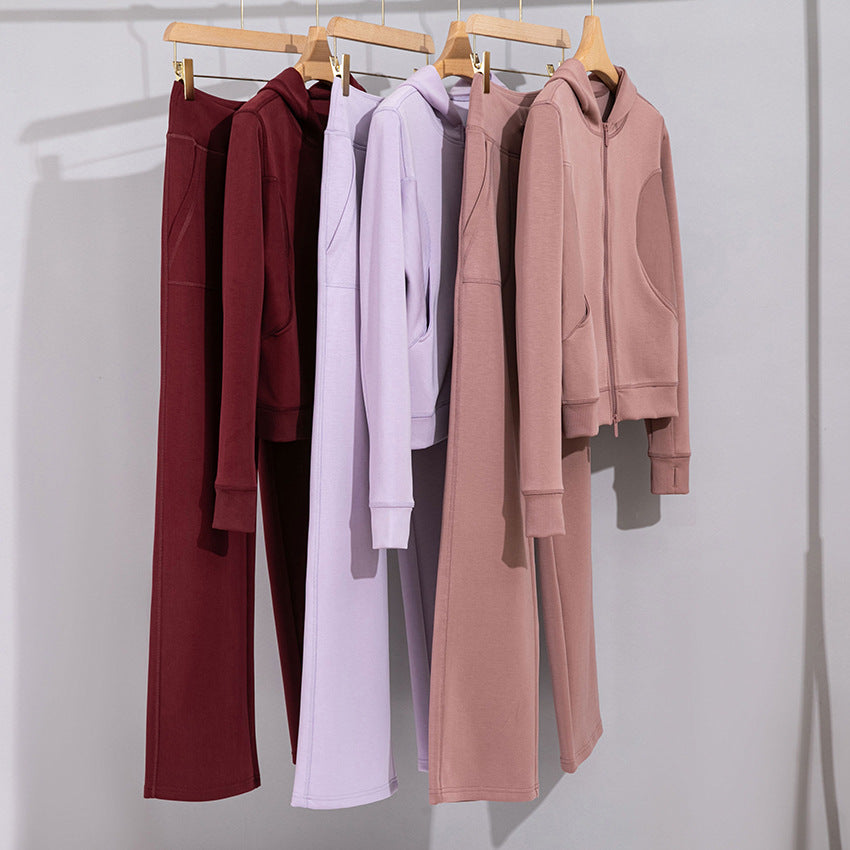 Damen Breite Baumwoll-Frottee-Loungehose mit hohem Bund und Tunnelzug Shop Nory