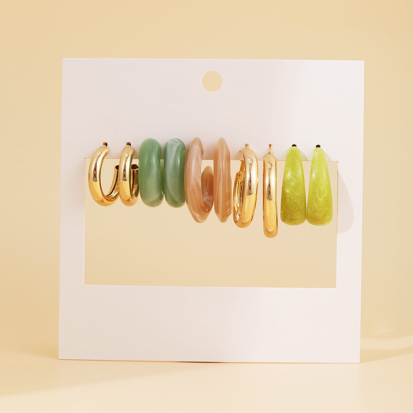 Damen Ohrstecker Set mit transparenten und goldenen Akzenten Shop Nory