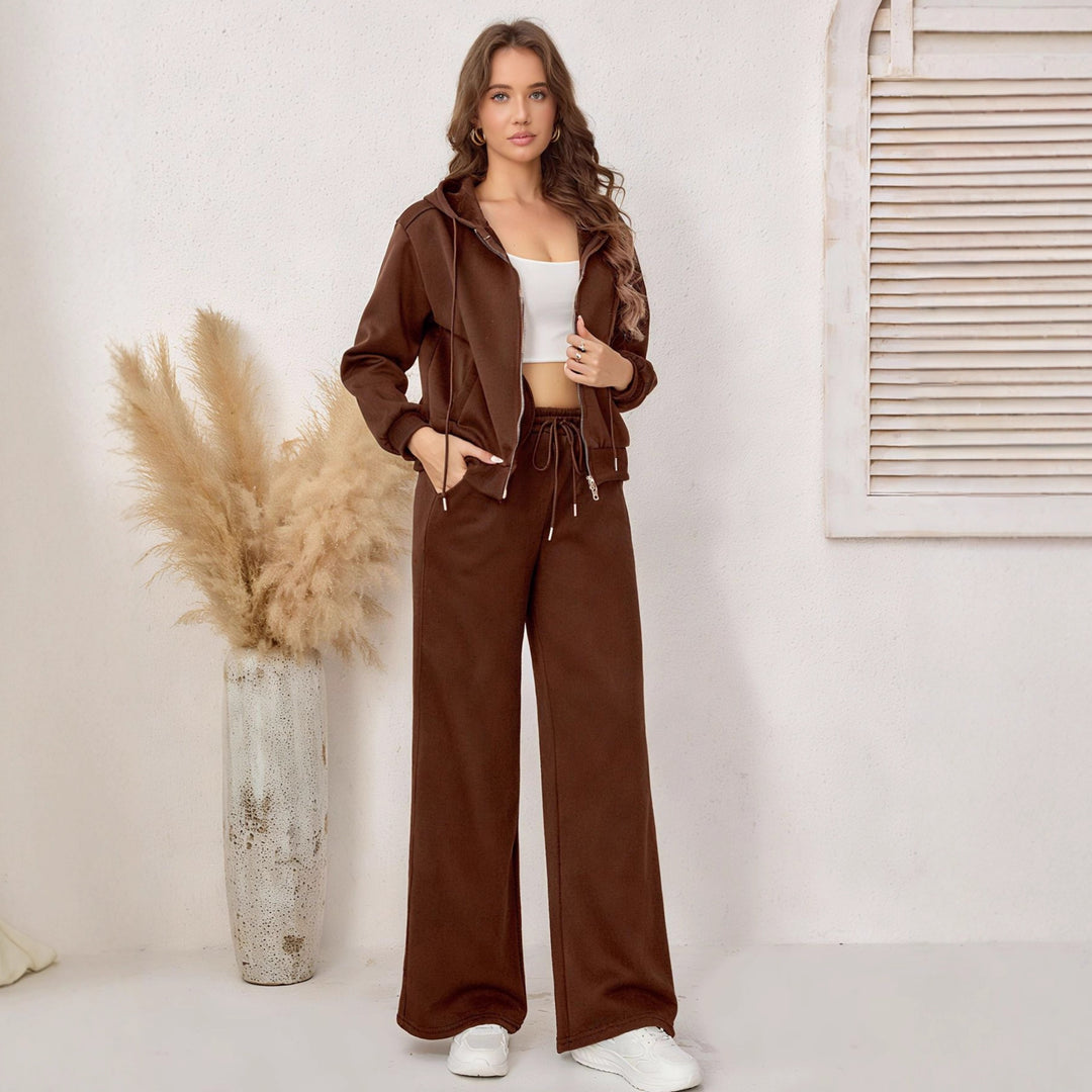 Damen Kapuzen-Sweatjacke mit Teddyfutter, Reißverschluss und Kordelzug Shop Nory