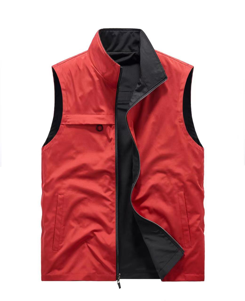 Herren Ärmellose Softshell-Utility‑Weste mit hohem Stehkragen, Zwei‑Wege‑Reißverschluss und verdeckten Taschen Shop Nory