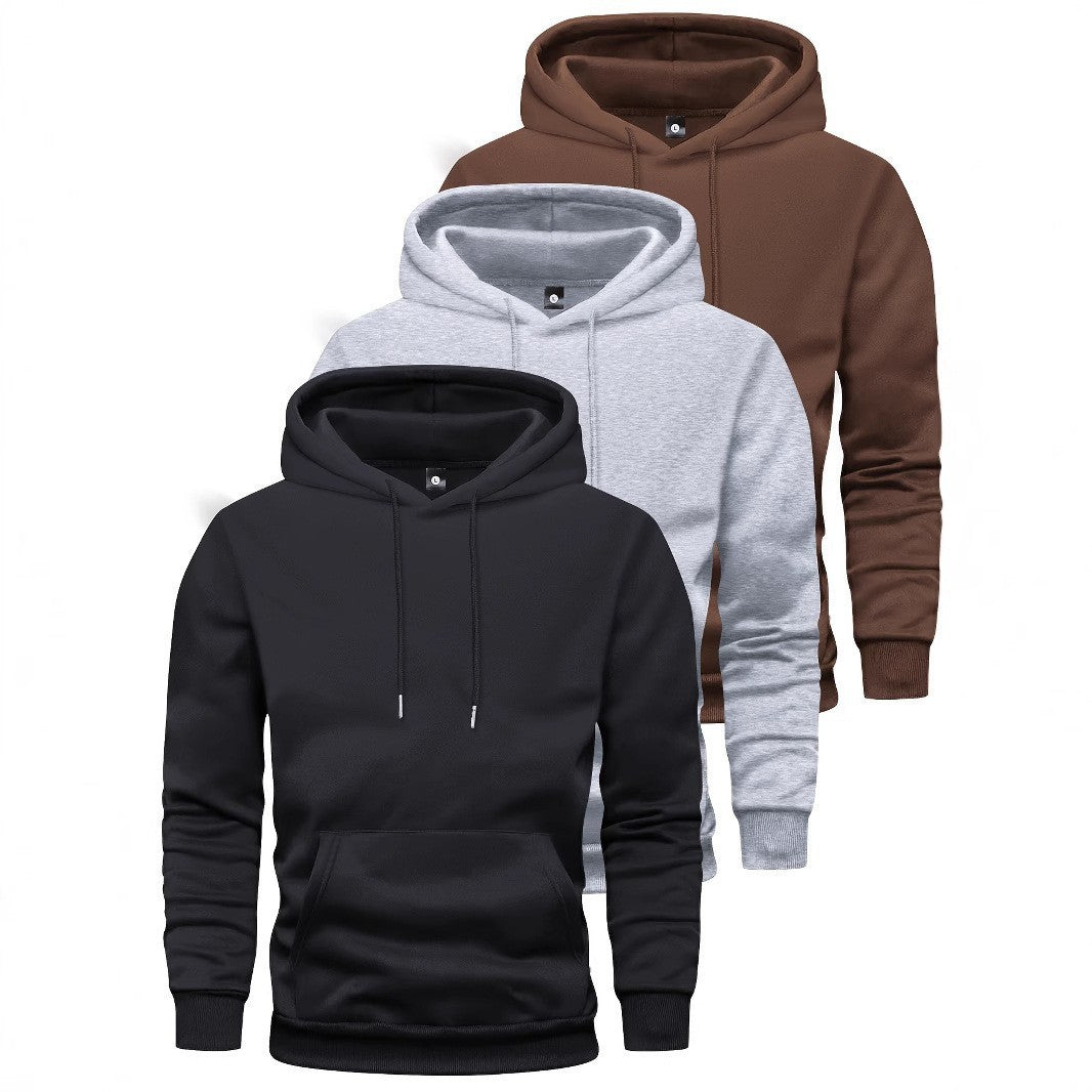 Unisex schlichter Kapuzenpullover mit Kängurutasche, gerippten Bündchen und relaxed Fit Shop Nory