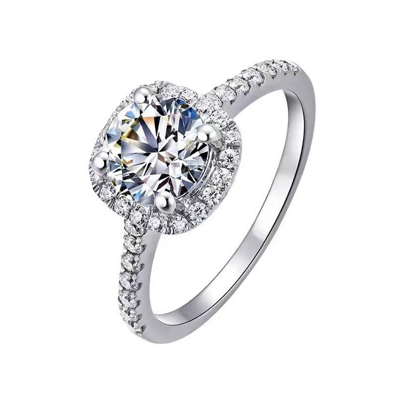 Damenring mit funkelndem Zirkonia und eleganter Kranzfassung Shop Nory