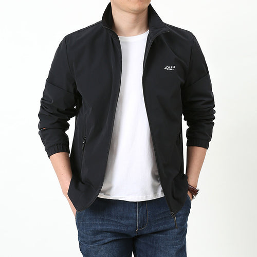Herren leichte Zip-Übergangsjacke mit hohem Stehkragen und Reißverschlusstaschen Shop Nory