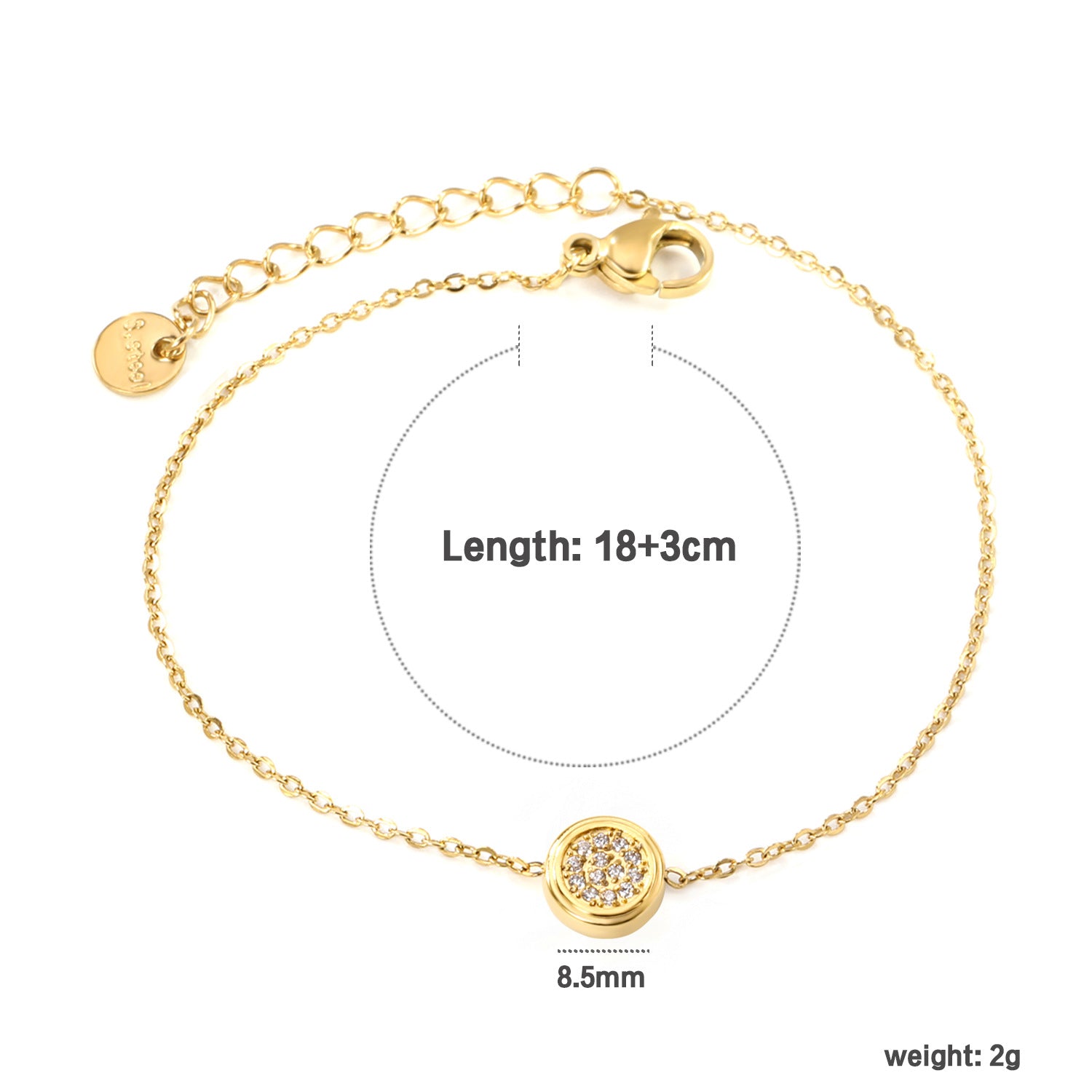 Damen elegant gestaltetes Armband mit funkelndem Hexagon-Anhänger Shop Nory