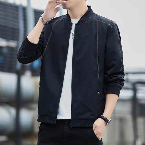 Herren Modische Bomberjacke mit elastischen Bündchen Shop Nory