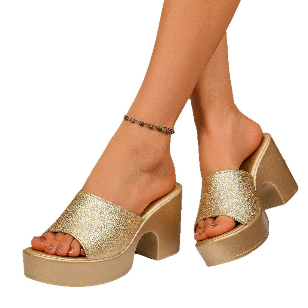 Damen High Heel Slip-On Sandalen
