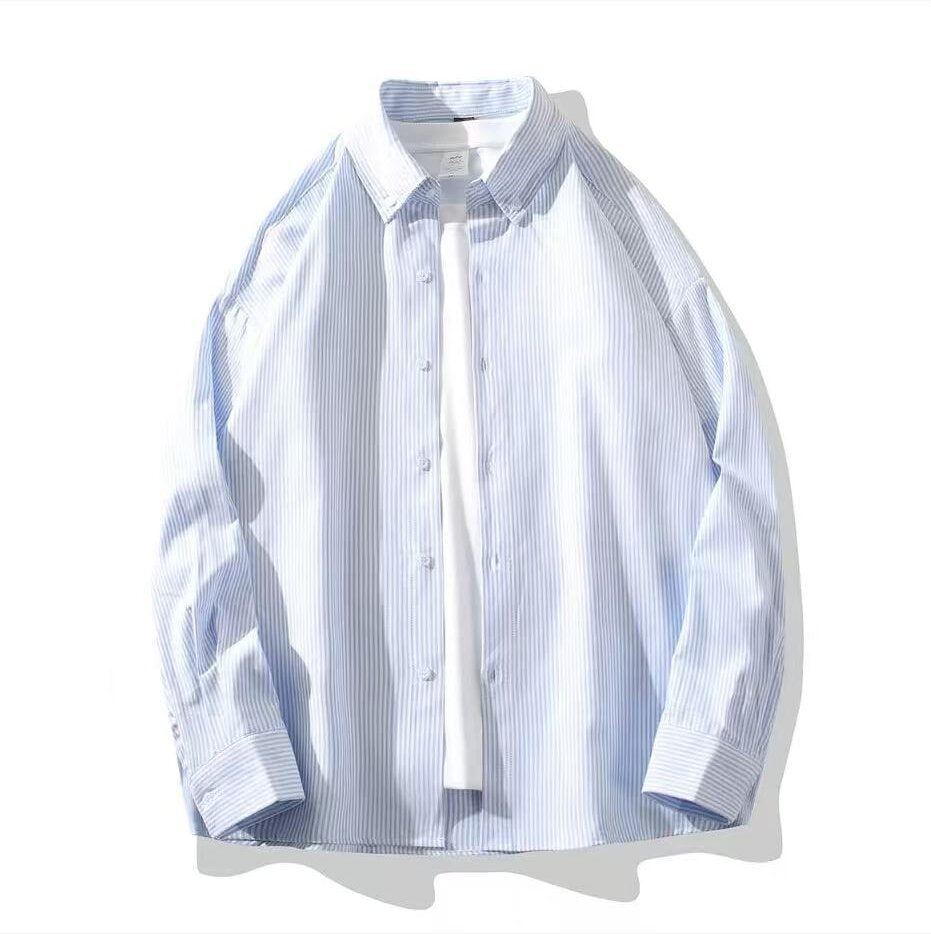 Herren Oversize Button-Down Hemd aus Baumwollmischung mit feinen Nadelstreifen Shop Nory