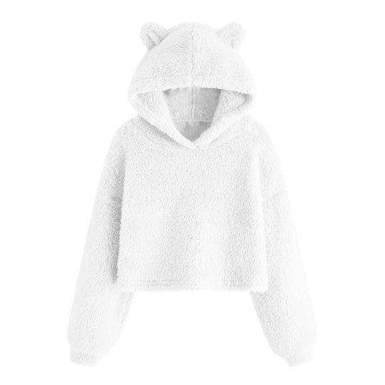 Damen Kuscheliger Fleece Hoodie mit Bärenohren