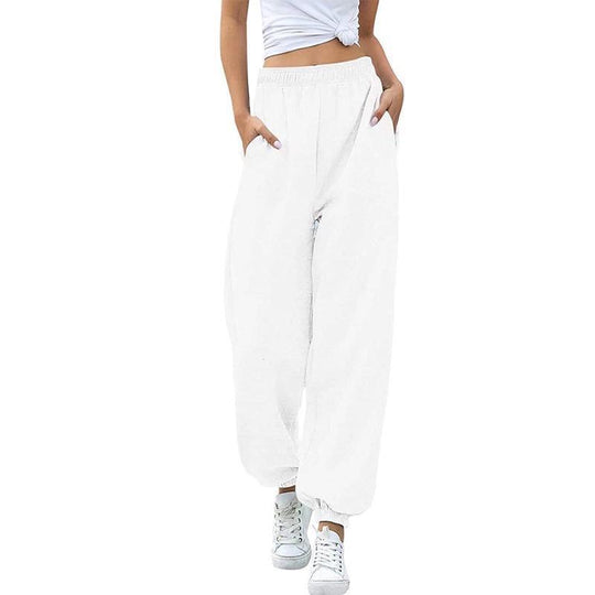 Damen nan Baggy-Sweathose im Retro‑Look mit hohem Komfortbund tiefem Schritt seitlichen Einschubtaschen und elastischen Knöchelbündchen Shop Nory