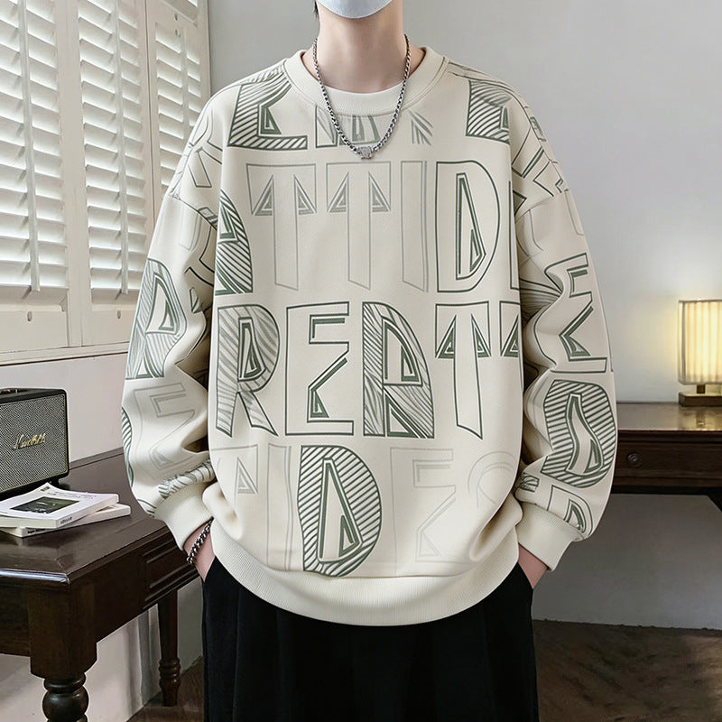 Herren Oversized-Sweatshirt mit großflächigem Lettering-Print und geripptem Saum Shop Nory