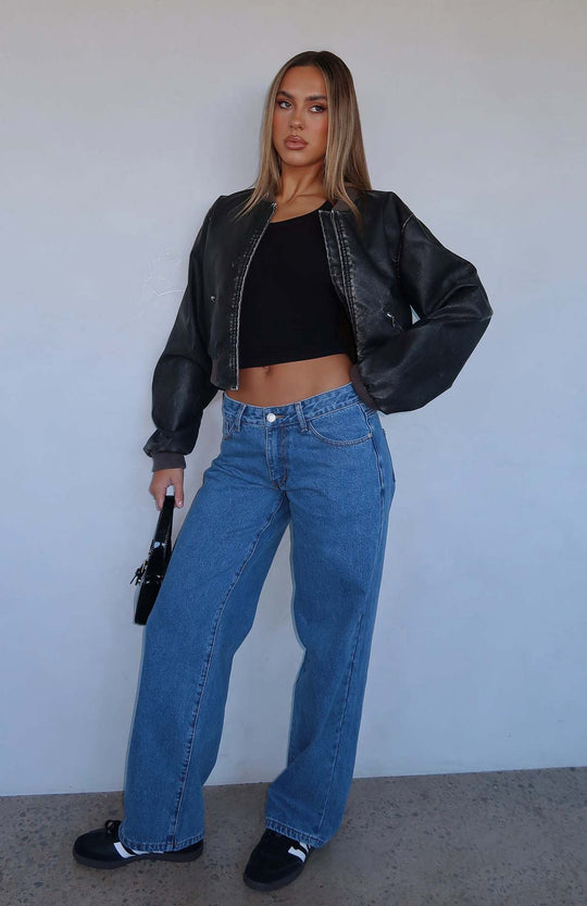 Damen Weite Jeans im lässigen High-Waist Schnitt