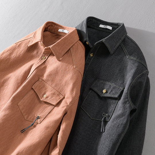 Herren Relaxed-Overshirt aus Baumwoll-Twill mit aufgesetzter Brusttasche Shop Nory