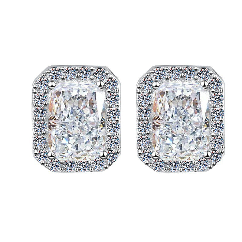 Damen Ohrringe mit quadratischem Zirkonia-Rahmen Shop Nory