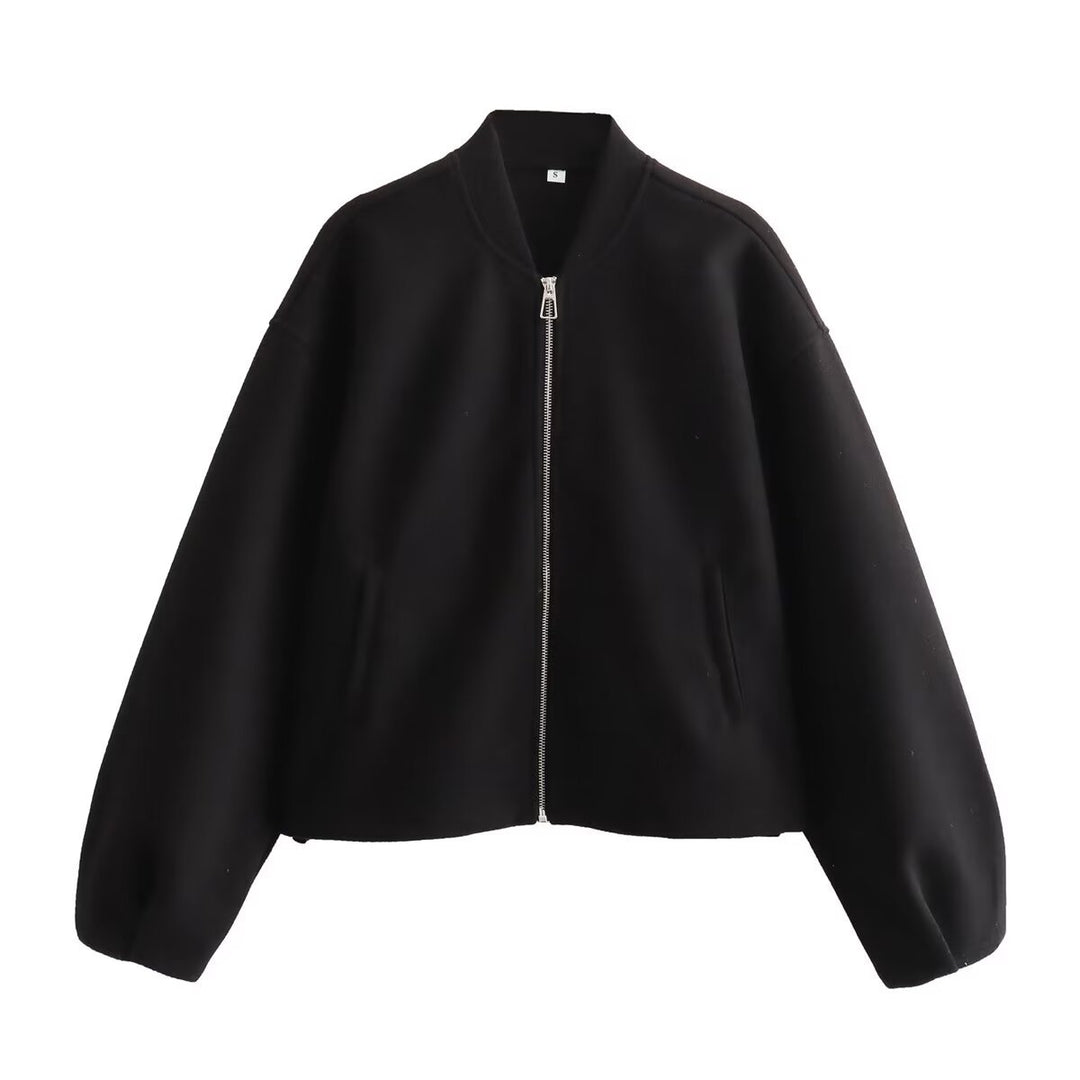 Damen Boxy Wollmix-Zipjacke mit kurzem Saum und Tunnelzug Shop Nory
