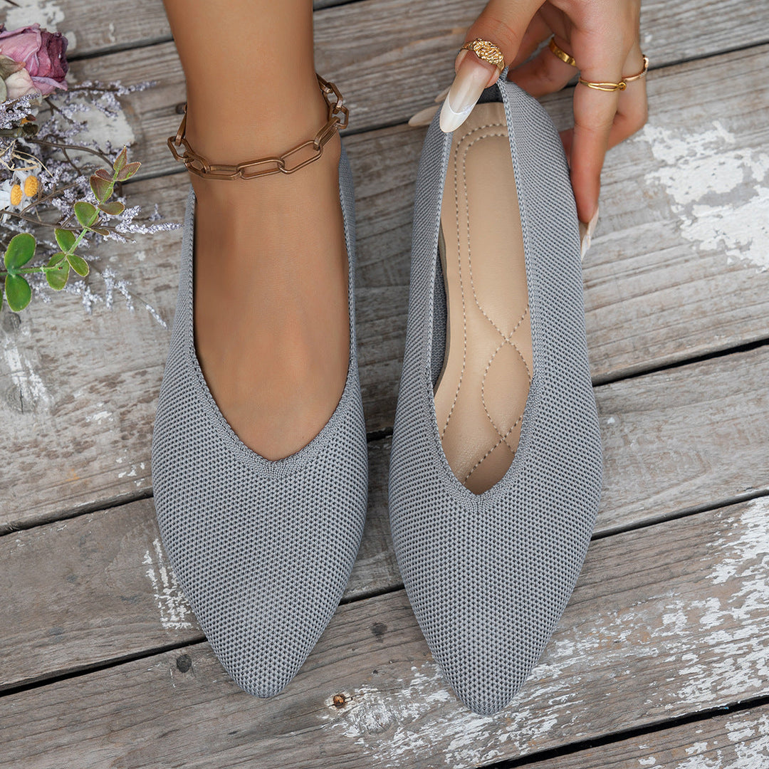 Damen spitze Ballerinas mit atmungsaktivem Obermaterial Shopnory