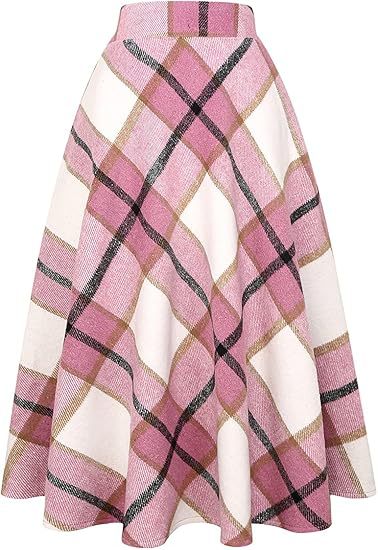 Damen Schwingender A-Linien Rock im modischen Karomuster Shopnory