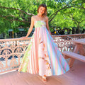 Damen Maxikleid mit floralem und gestreiftem Design